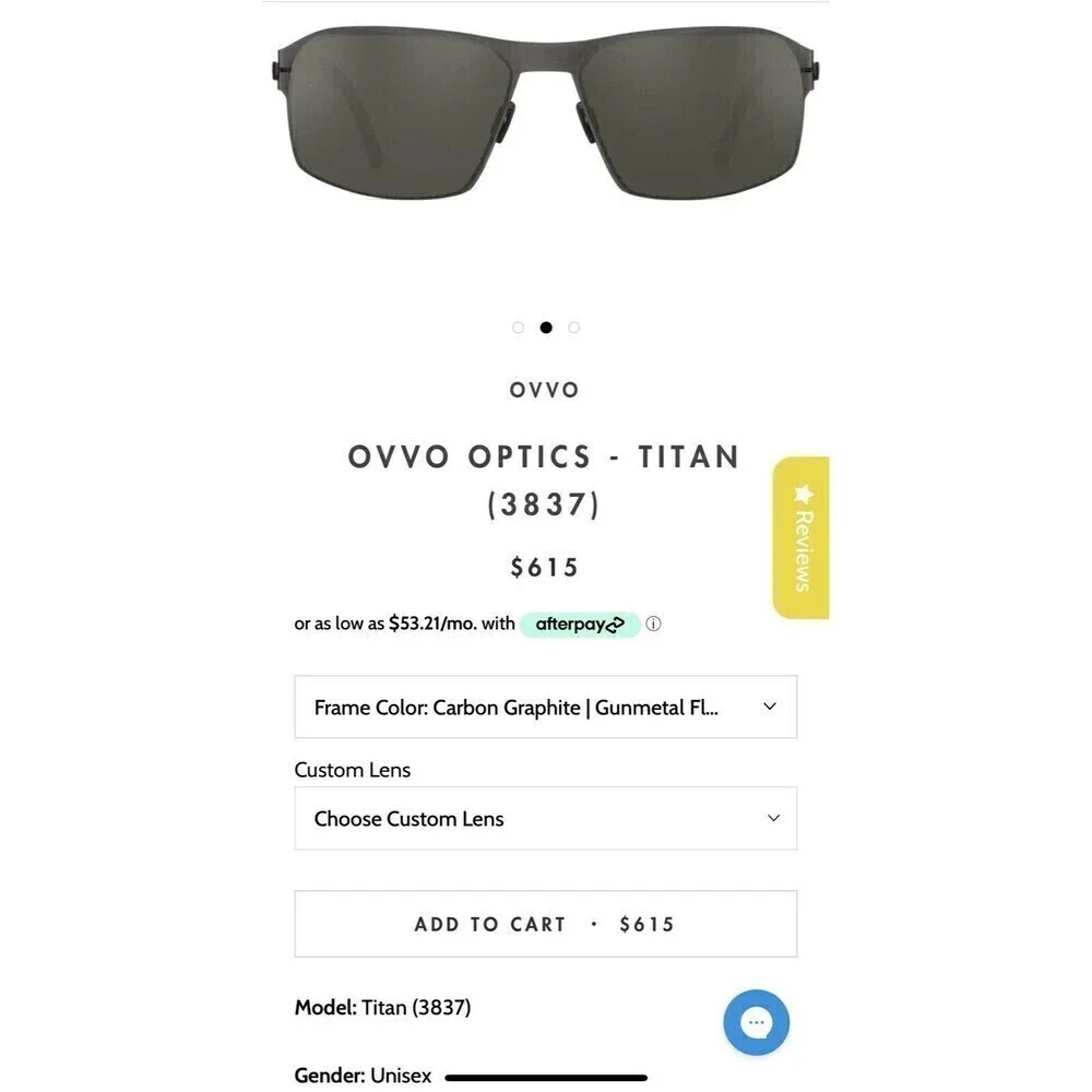 Ovvo Optics Graphite Sunglasses Style Titan 3837 Diamond Like Carbon Excellent